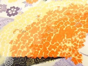 アンティーク　扇に草花模様刺繍名古屋帯